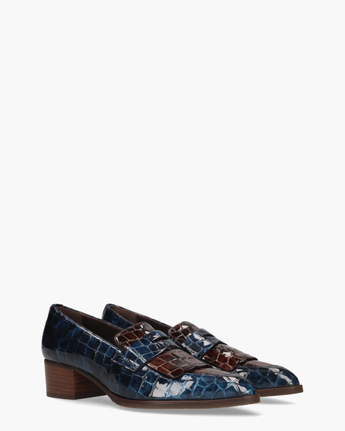 32542 Blauw/Bruin Damesloafers