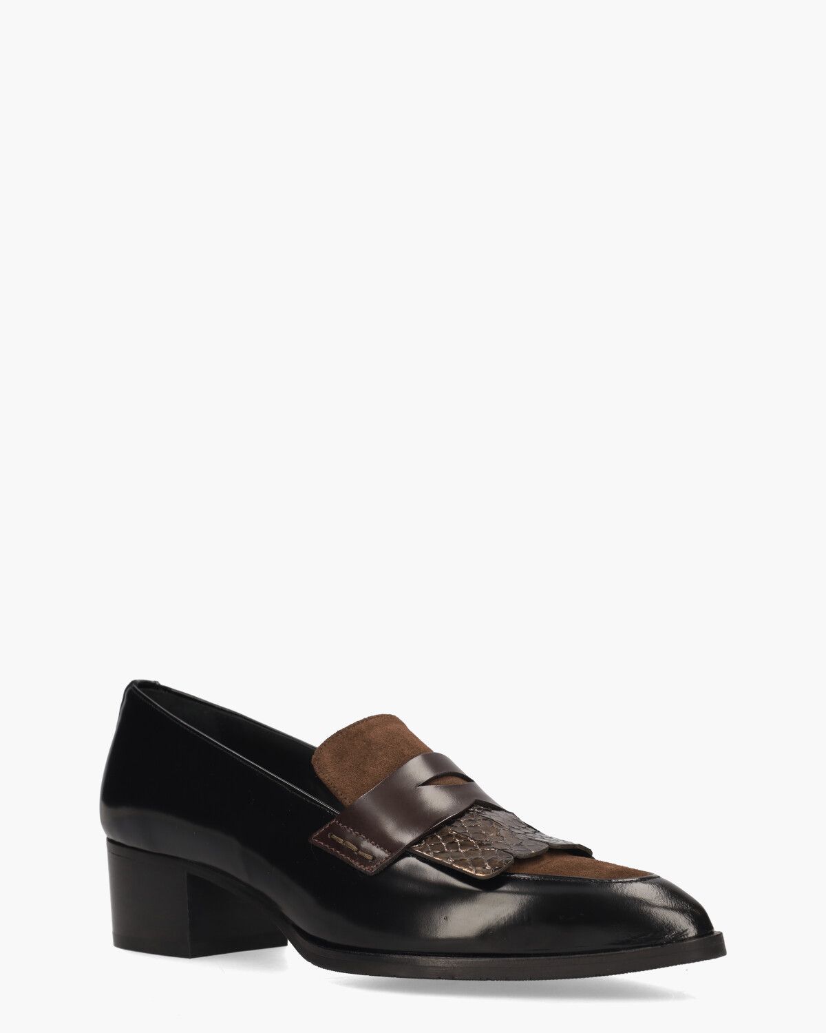 32542 Zwart/Bruin Damesloafers