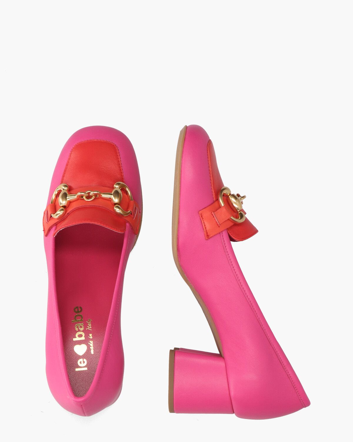 1504 Roze/Rood Damesloafers