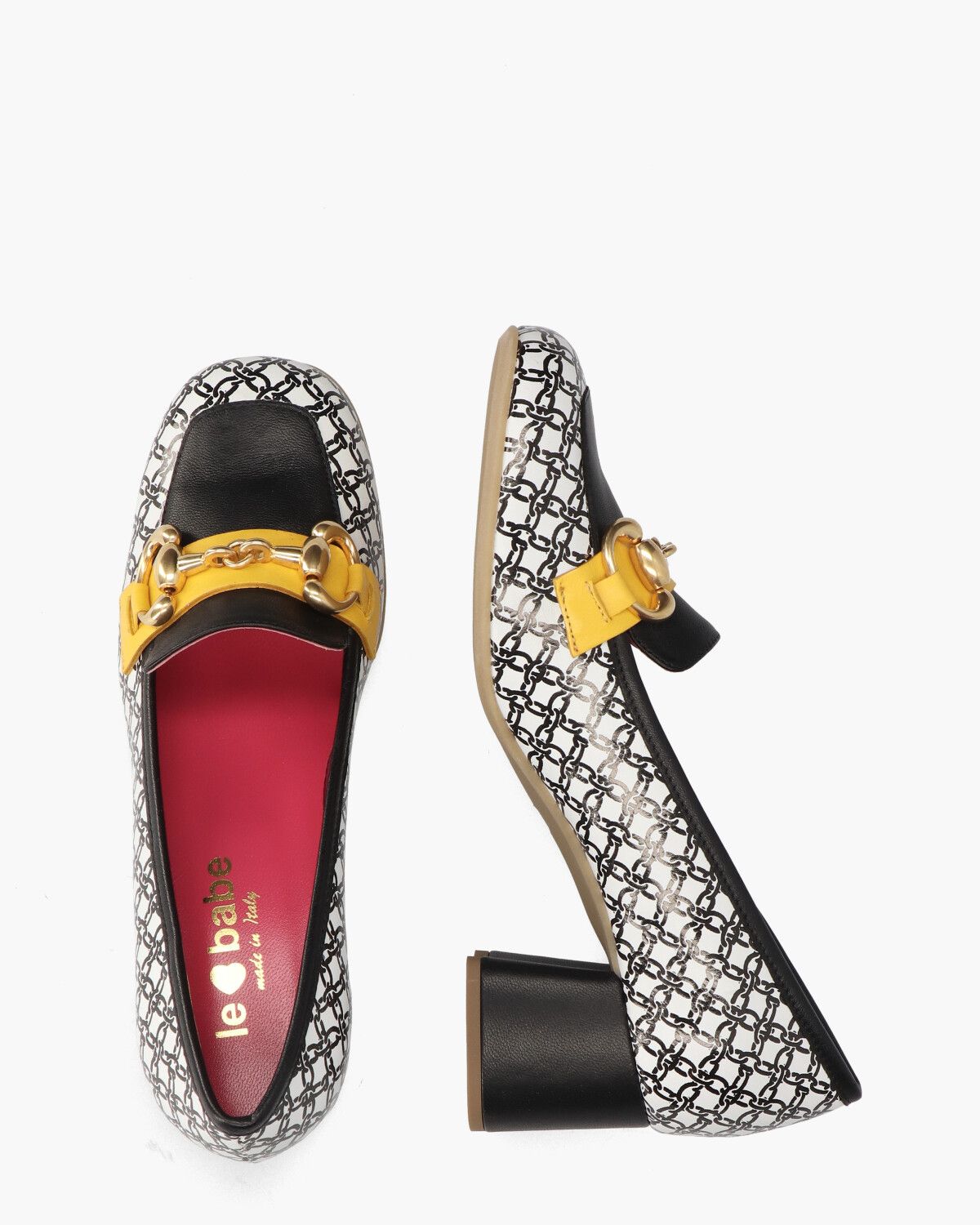 1504 Zwart/Wit Damesloafers