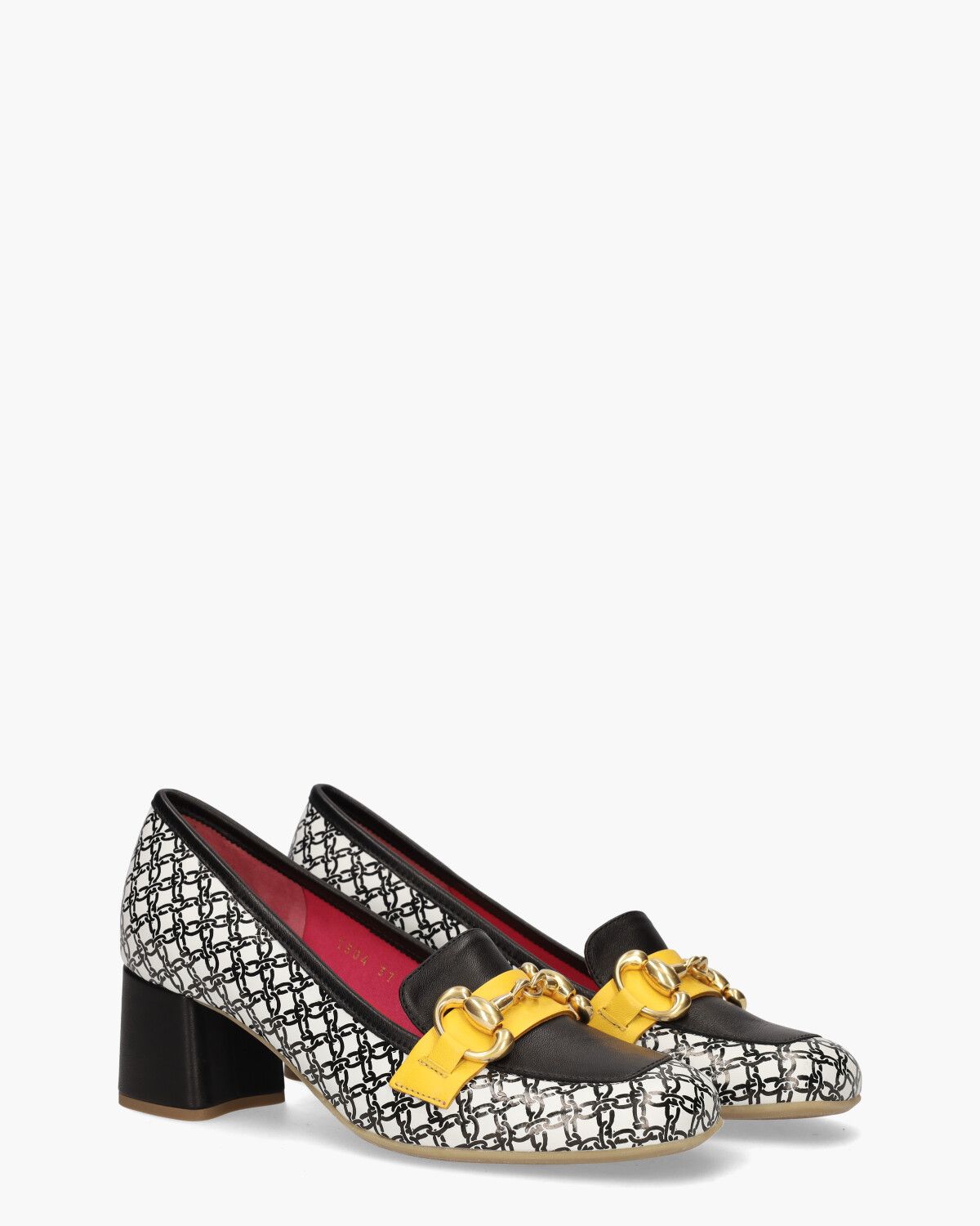 1504 Zwart/Wit Damesloafers