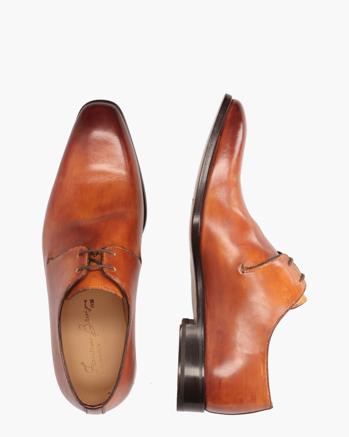 F2023 Cognac Heren Veterschoenen