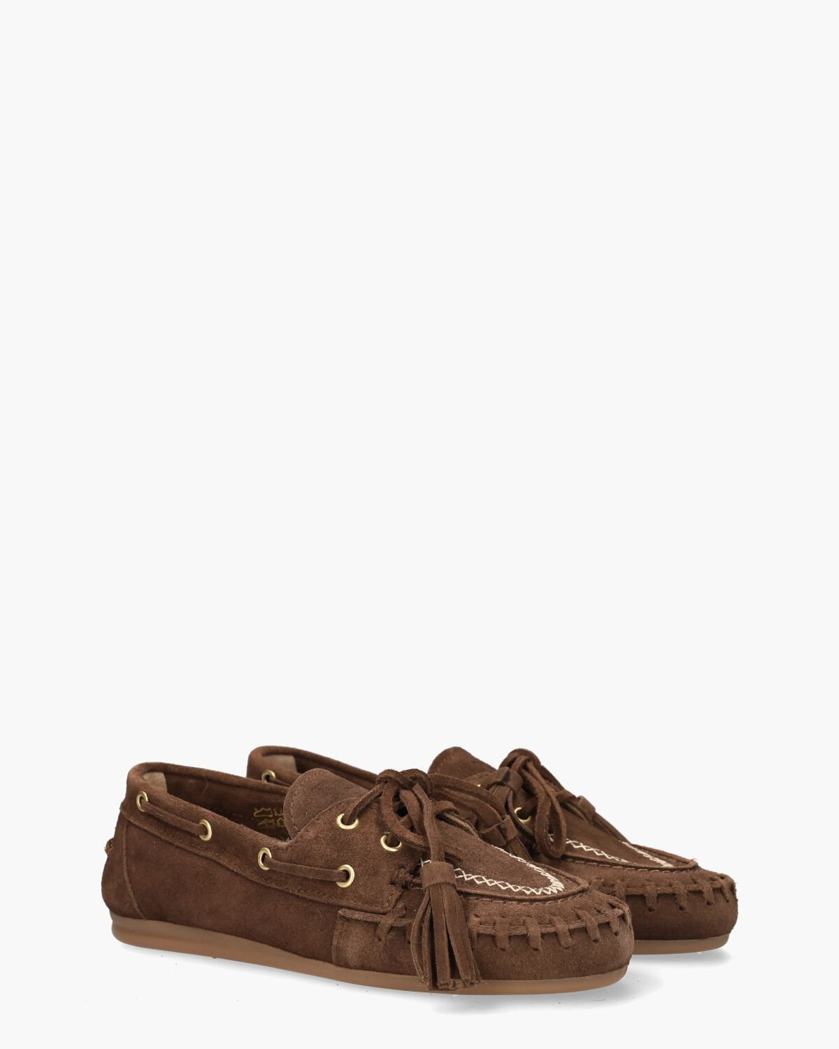 Boat Loafer Fringe Donkerbruin Dames Veterschoenen