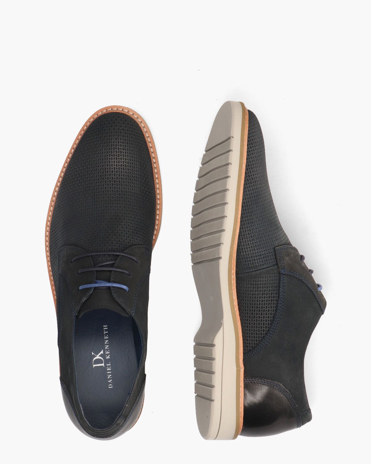 Kael Donkerblauw Heren Veterschoenen