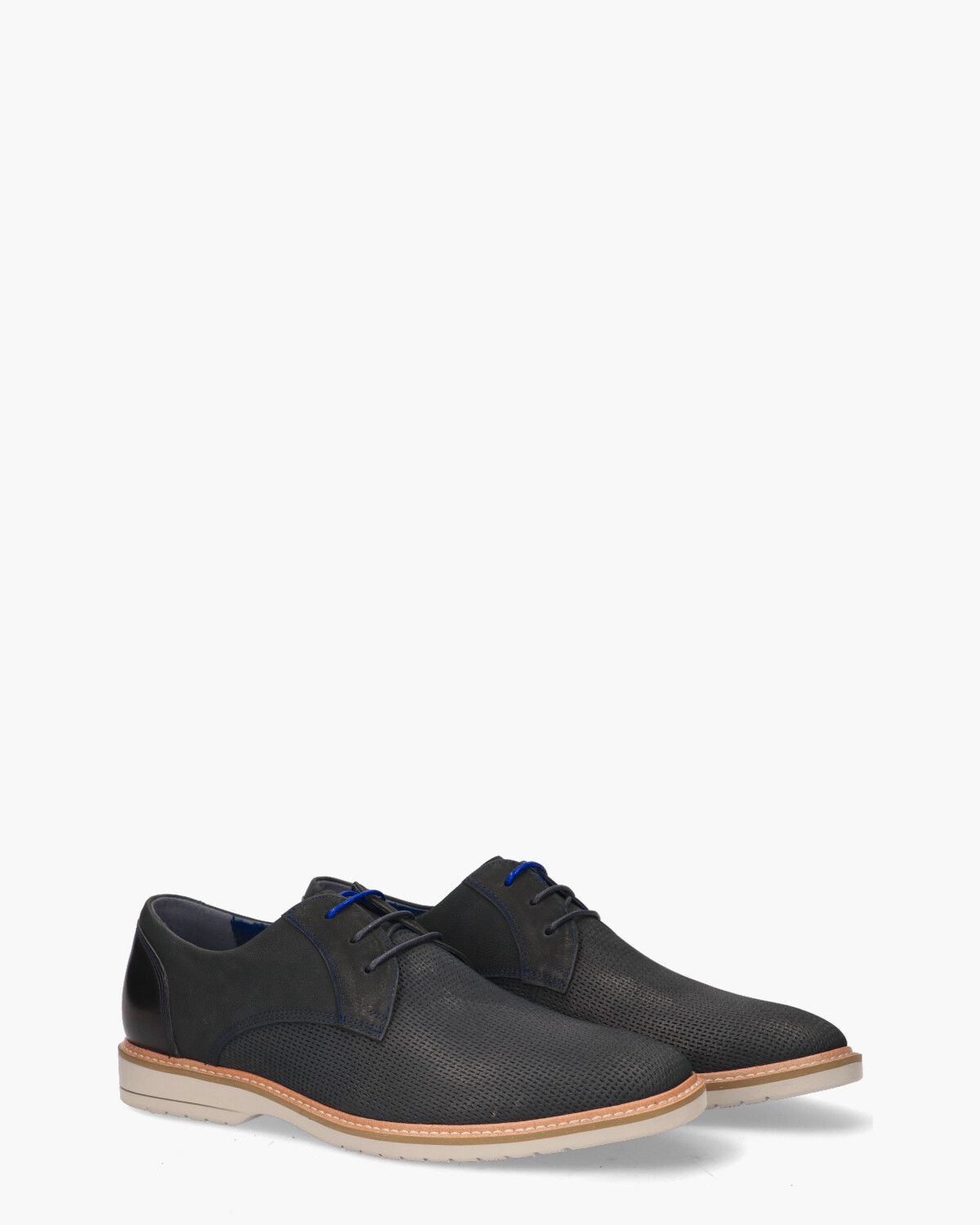 Kael Donkerblauw Heren Veterschoenen