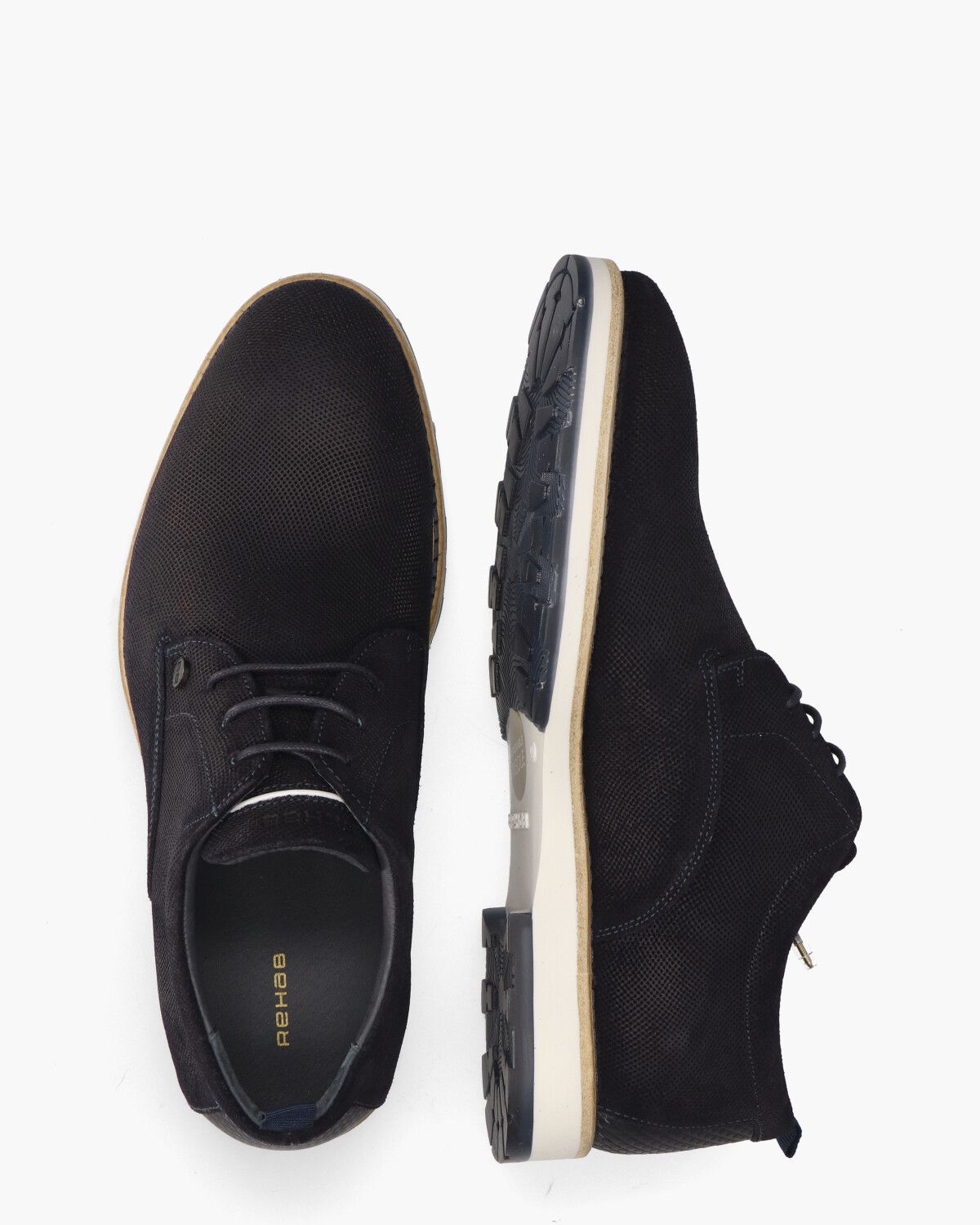 Pozato Sue Weave Donkerblauw Heren Veterschoenen