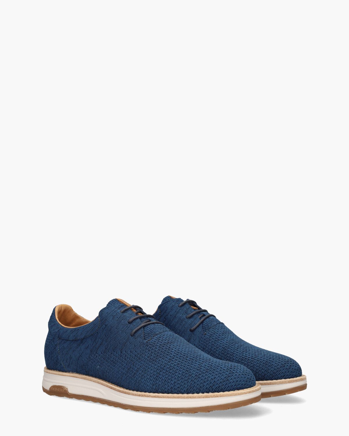 Nolan Knit Blauw Heren Veterschoenen