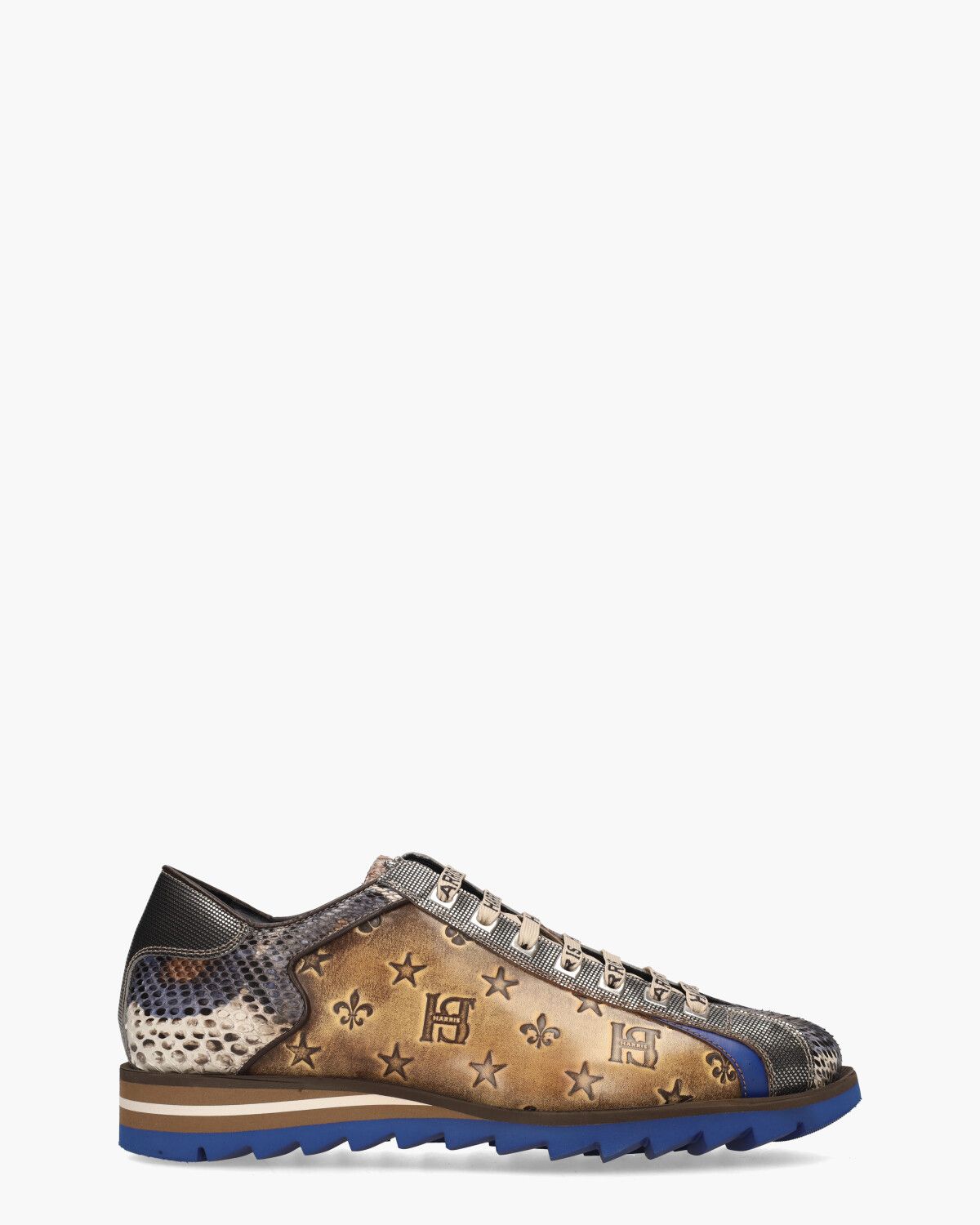 0818 Bruin/Blauw Herensneakers