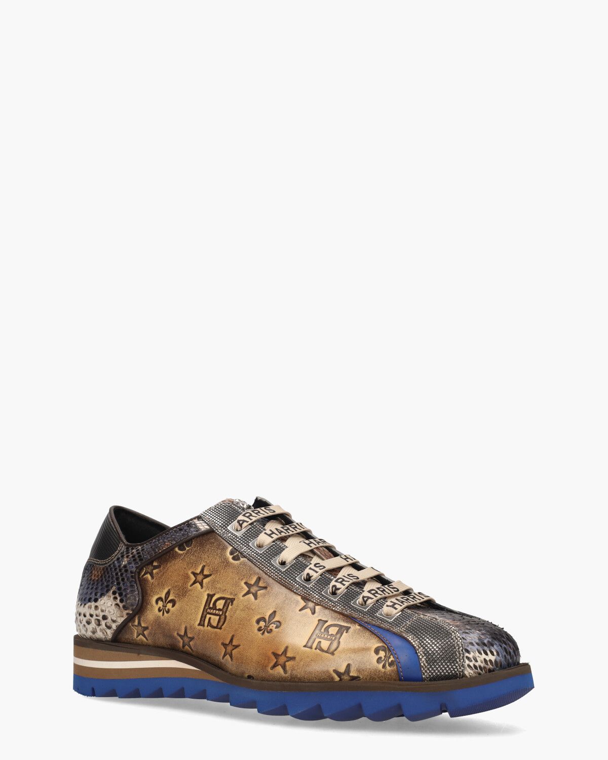 0818 Bruin/Blauw Herensneakers