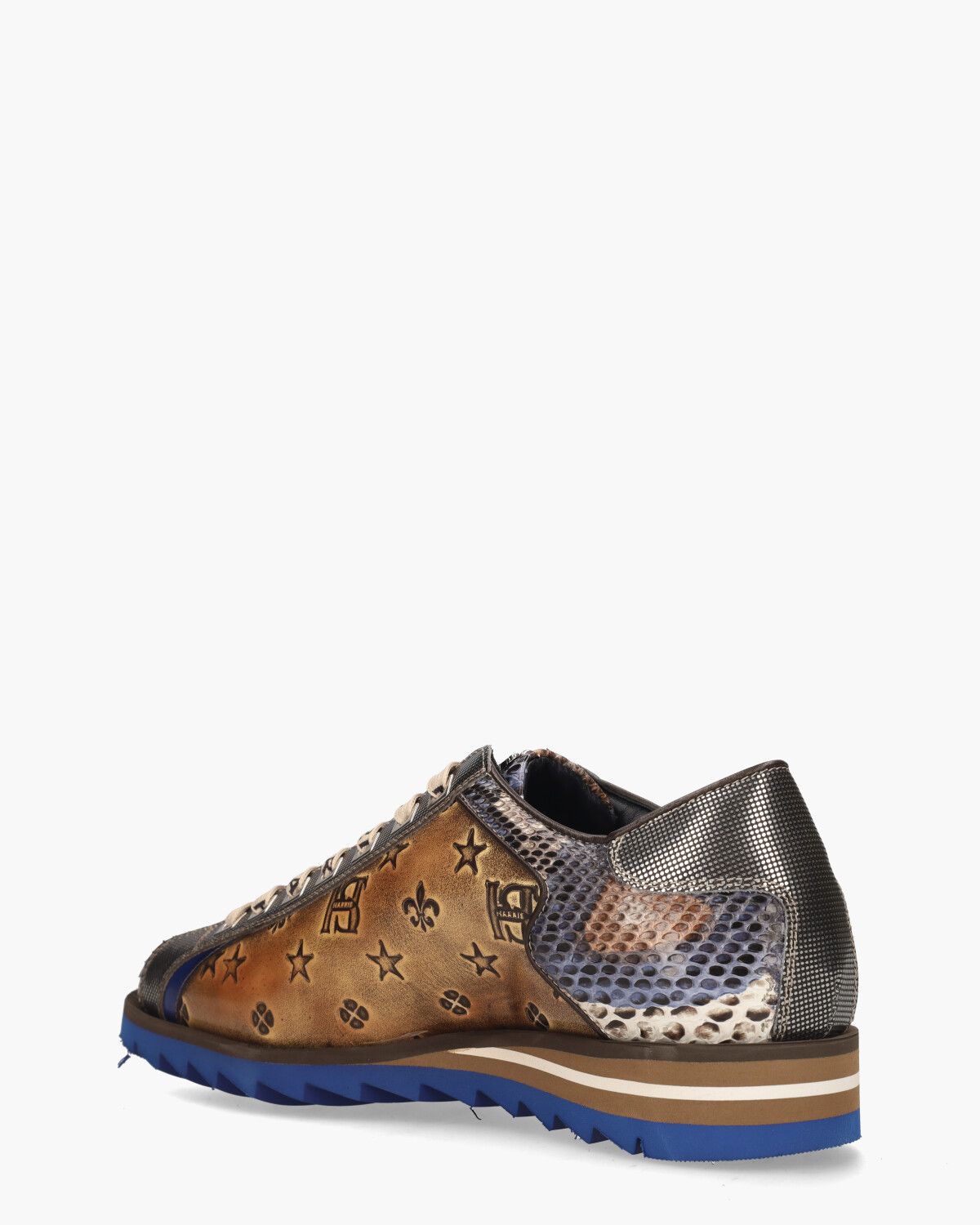 0818 Bruin/Blauw Herensneakers