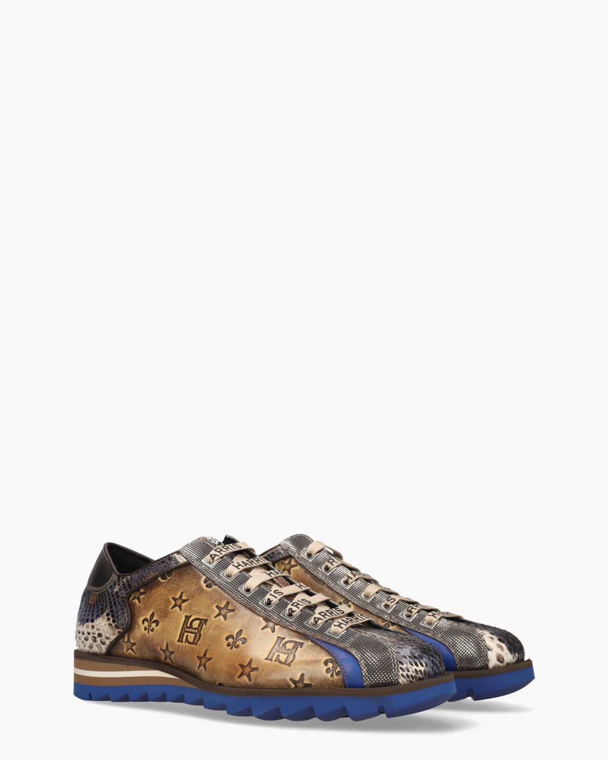 0818 Bruin/Blauw Herensneakers