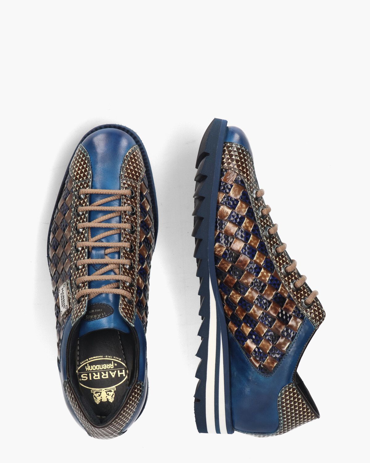 2817 Blauw/Bruin Herensneakers