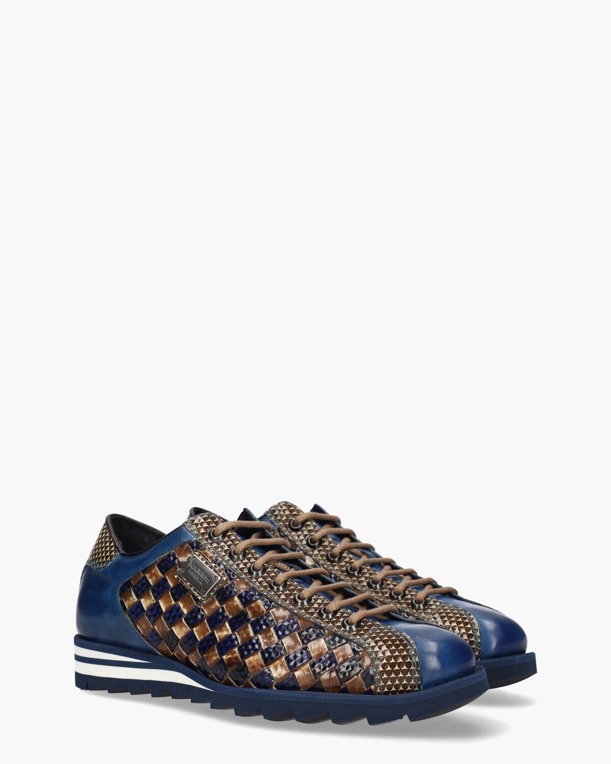 2817 Blauw/Bruin Herensneakers