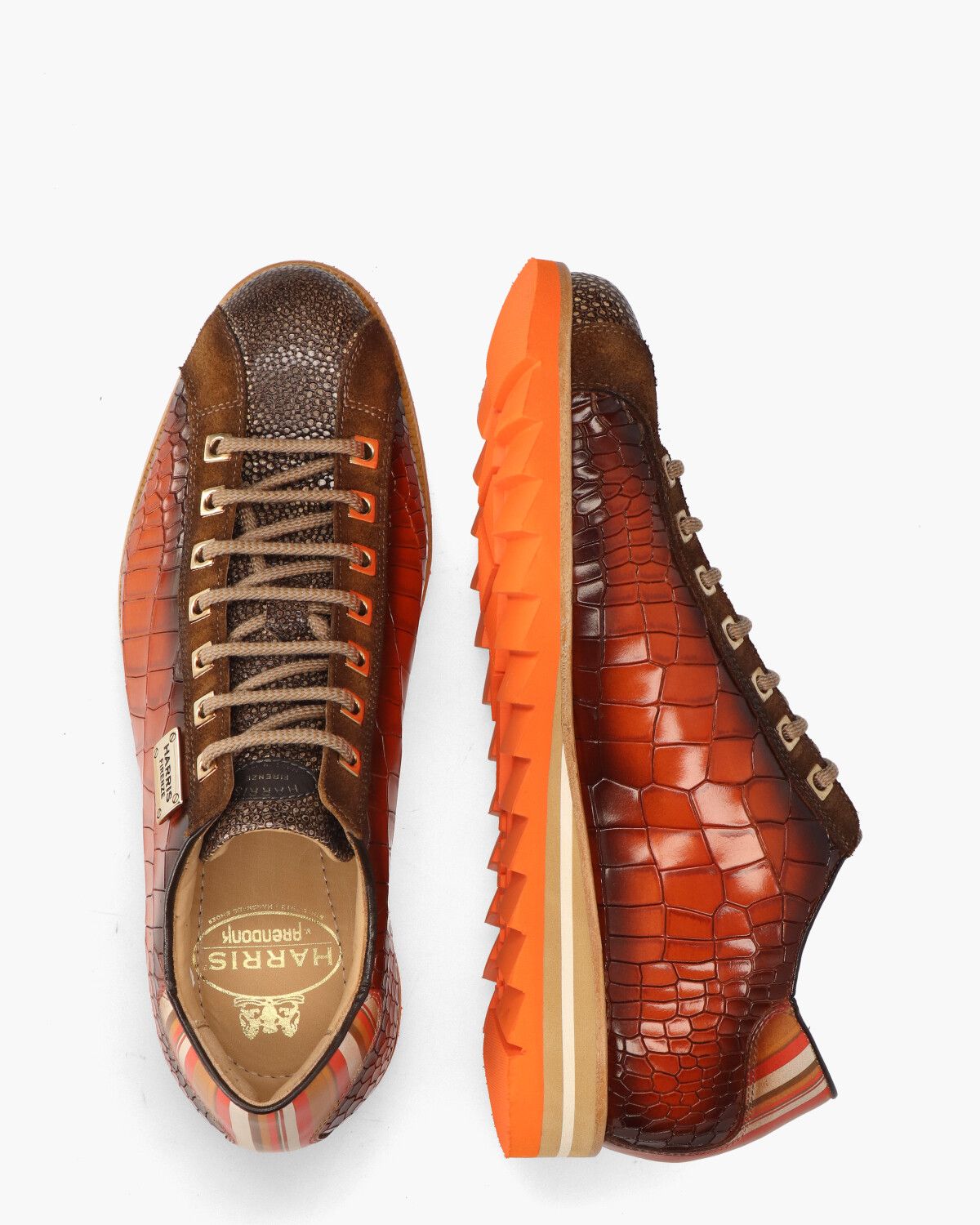 2892 Bruin/Oranje Herensneakers