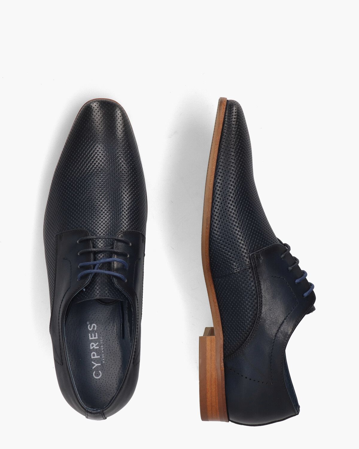 Taff Donkerblauw Heren Veterschoenen