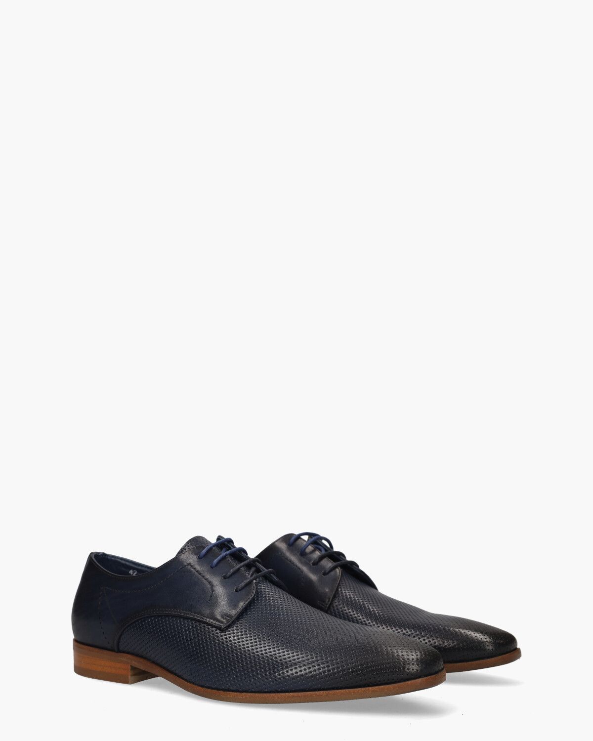 Taff Donkerblauw Heren Veterschoenen