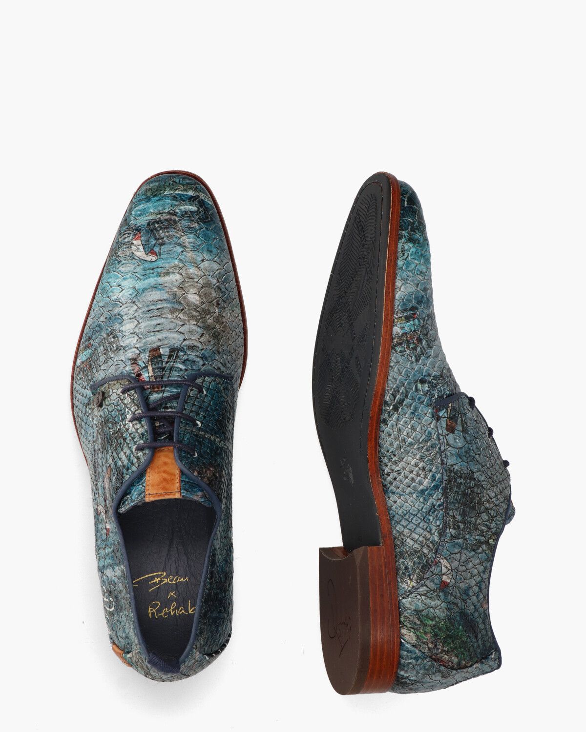 Greg Beau Blauw Heren Veterschoenen