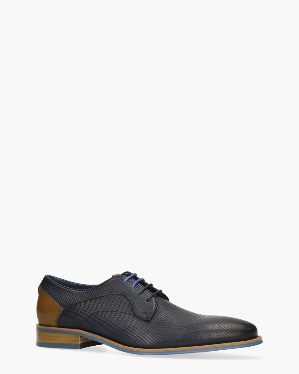 River Donkerblauw/Bruin Heren Veterschoenen