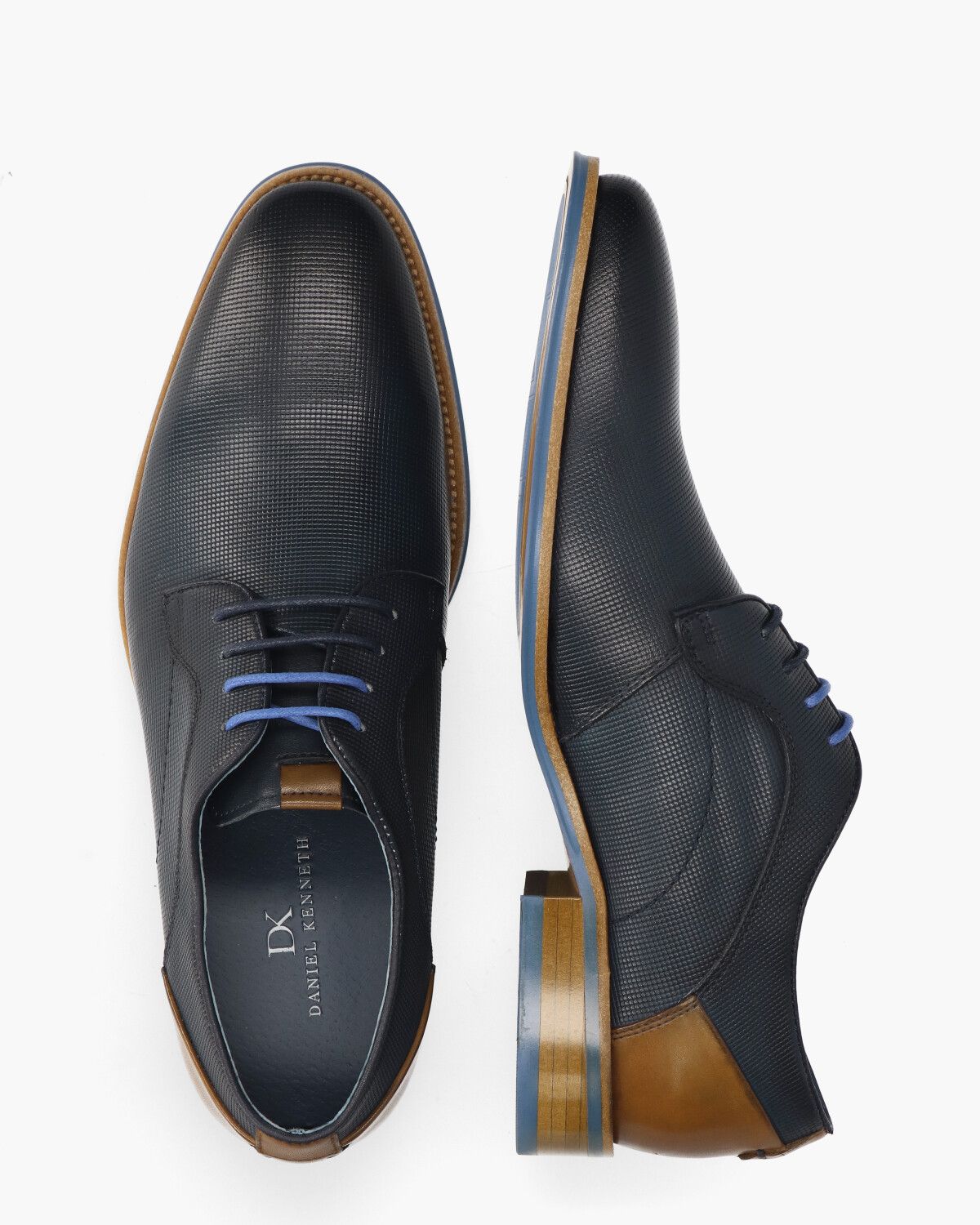 River Donkerblauw/Bruin Heren Veterschoenen