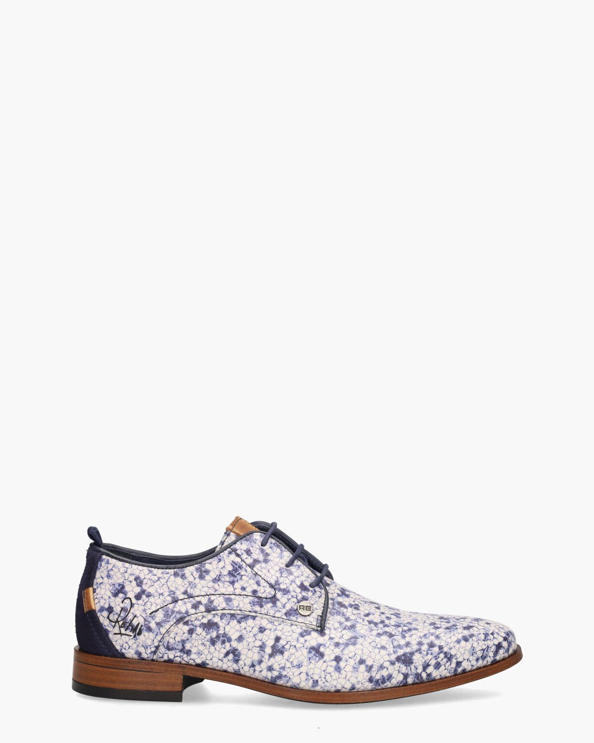 Greg Mini Wit/Blauw Heren Veterschoenen