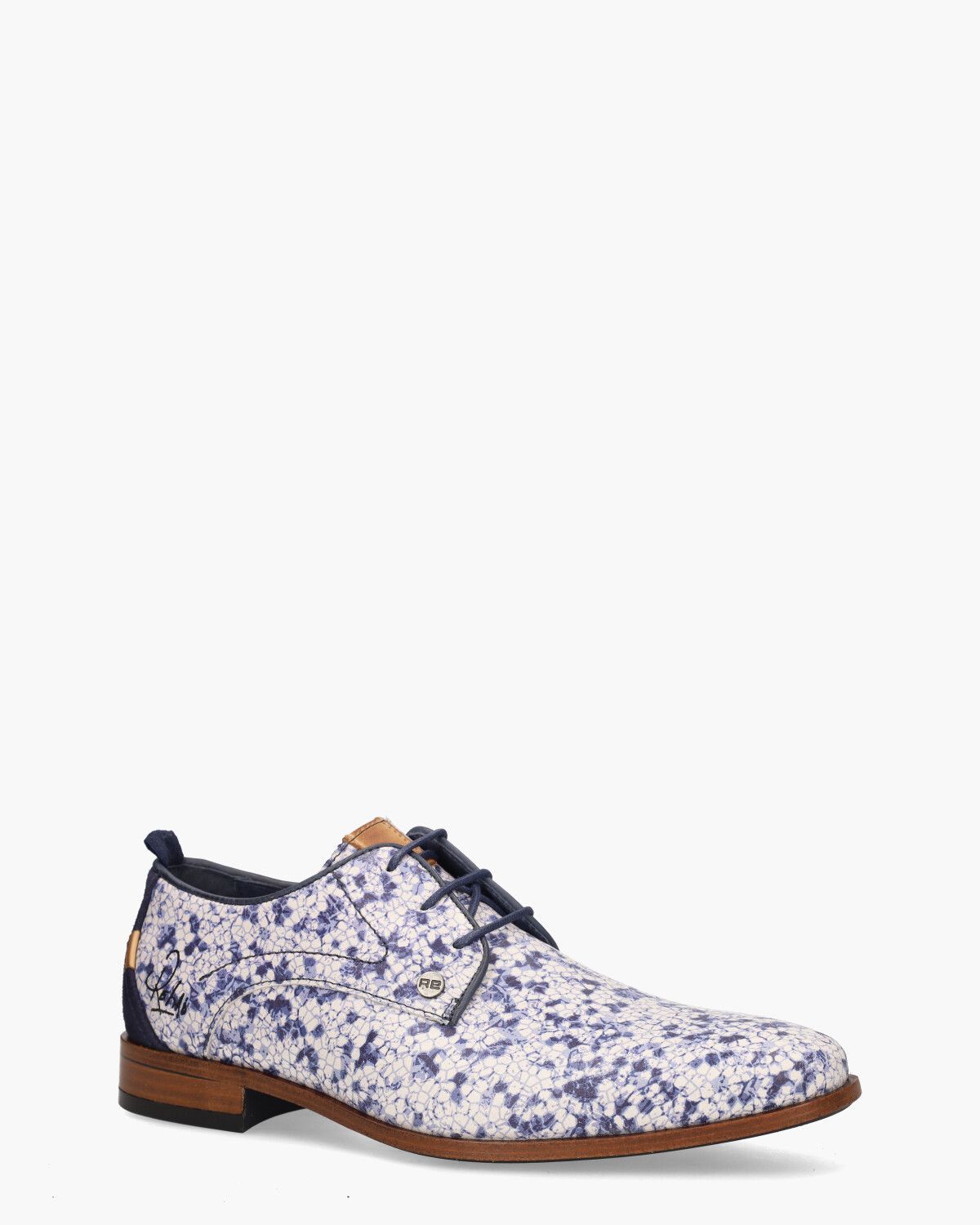 Greg Mini Wit/Blauw Heren Veterschoenen