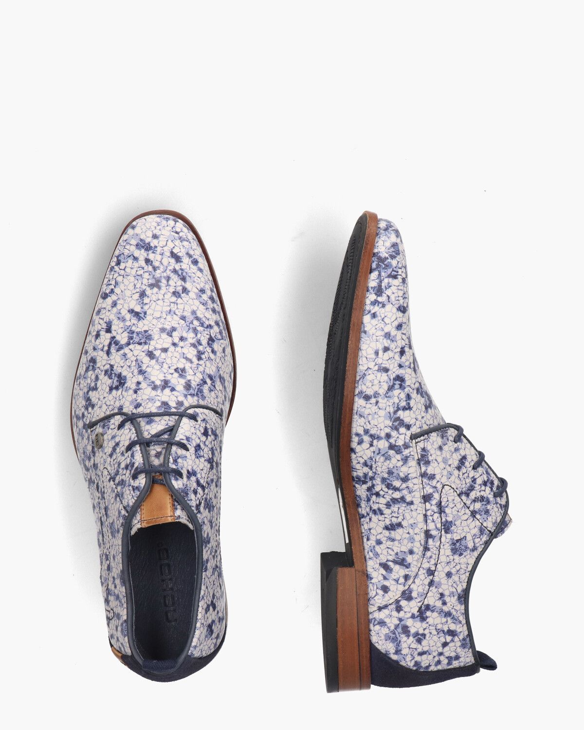 Greg Mini Wit/Blauw Heren Veterschoenen