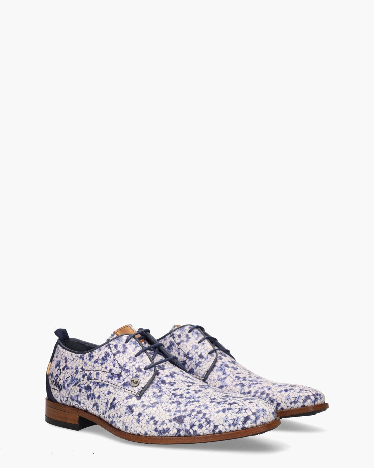 Greg Mini Wit/Blauw Heren Veterschoenen