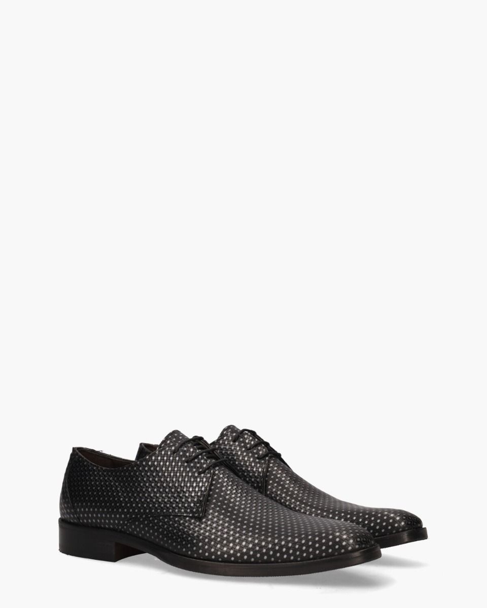 Stan II Zwart/Zilvergrijs Heren Veterschoenen