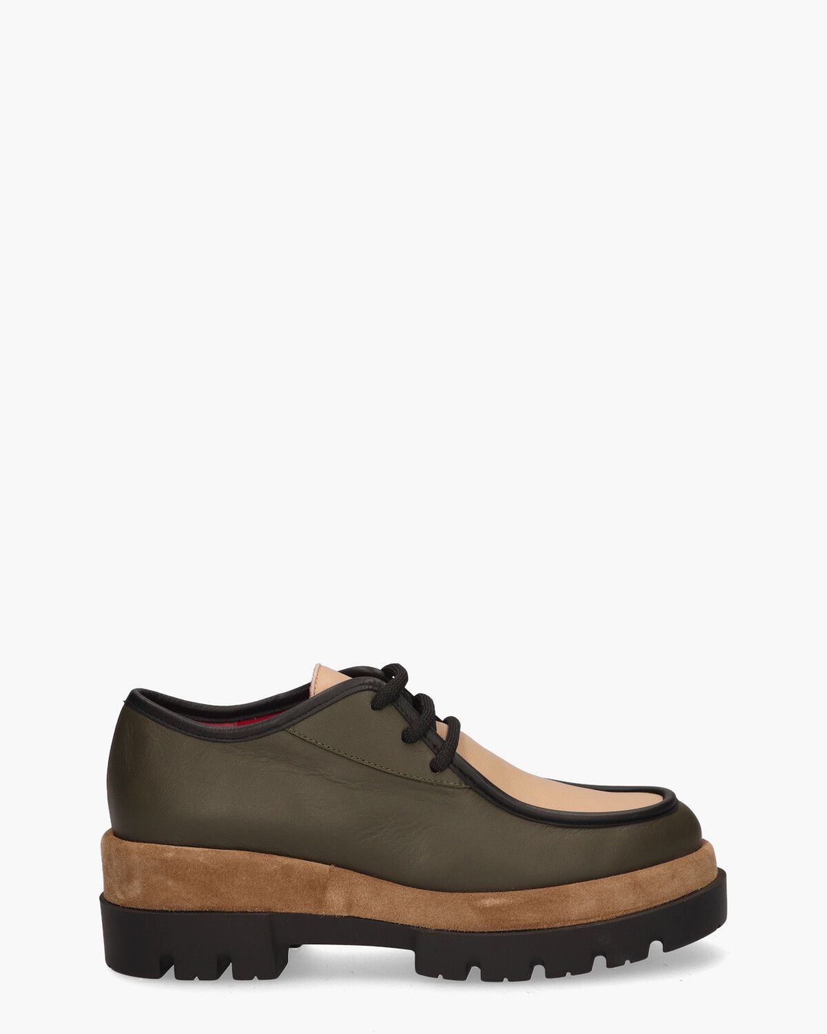 319 Groen/Bruin Dames Veterschoenen