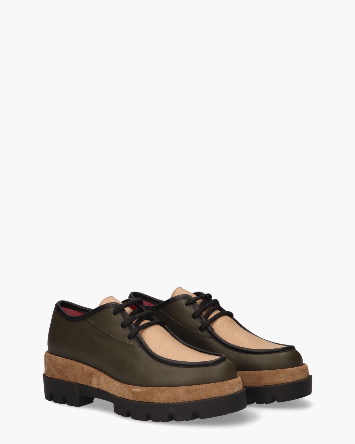 Le Babe 319 Groen Bruin Dames Veterschoenen Van Arendonk