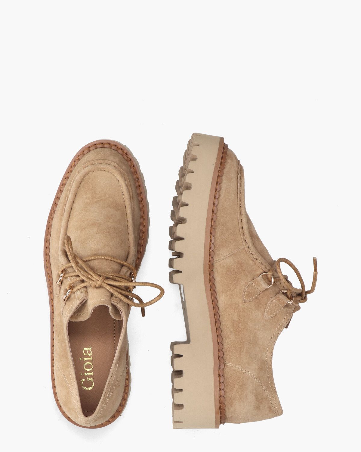 VeraLynn Beige Dames Veterschoenen
