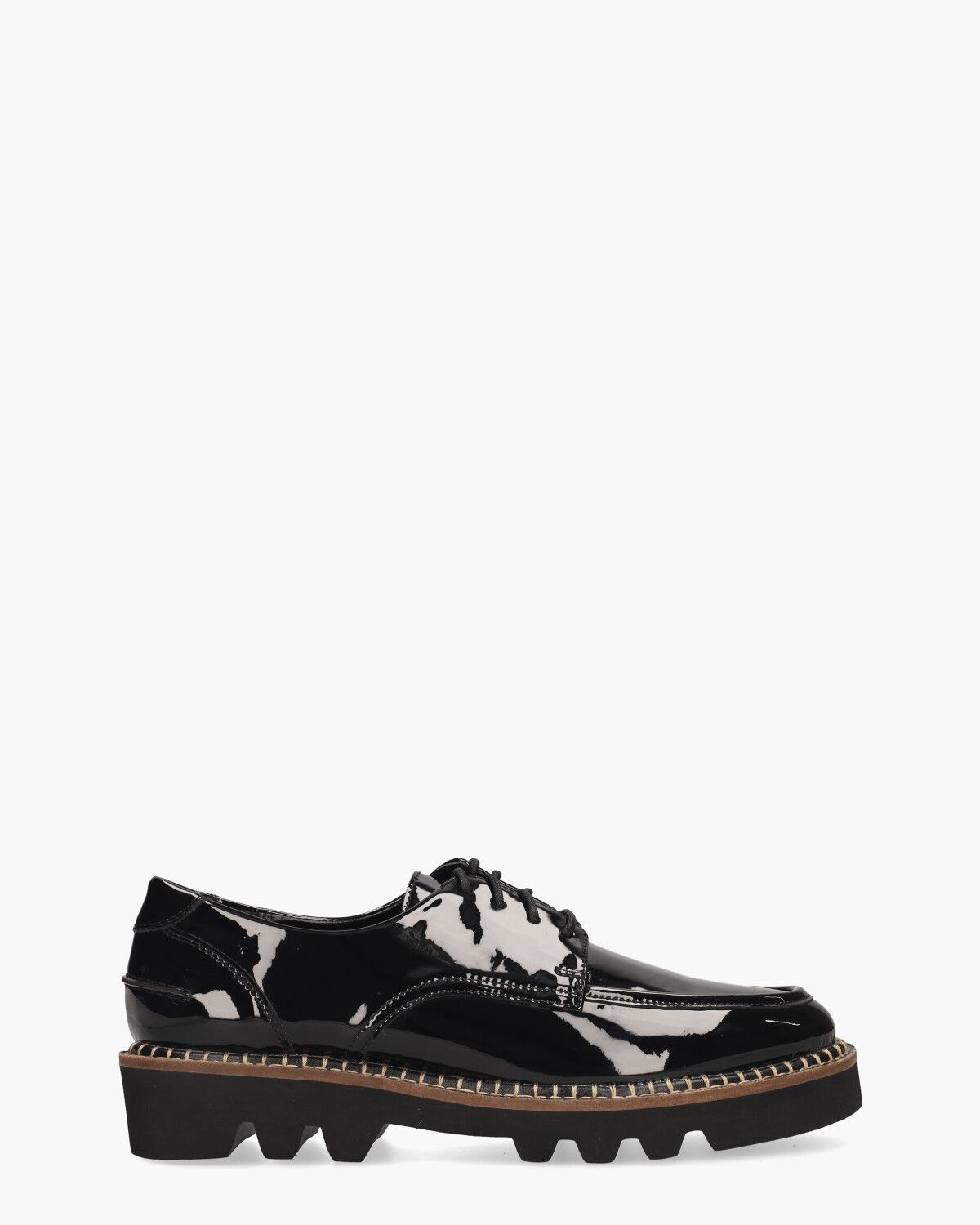 Vilene Zwart Dames Veterschoenen