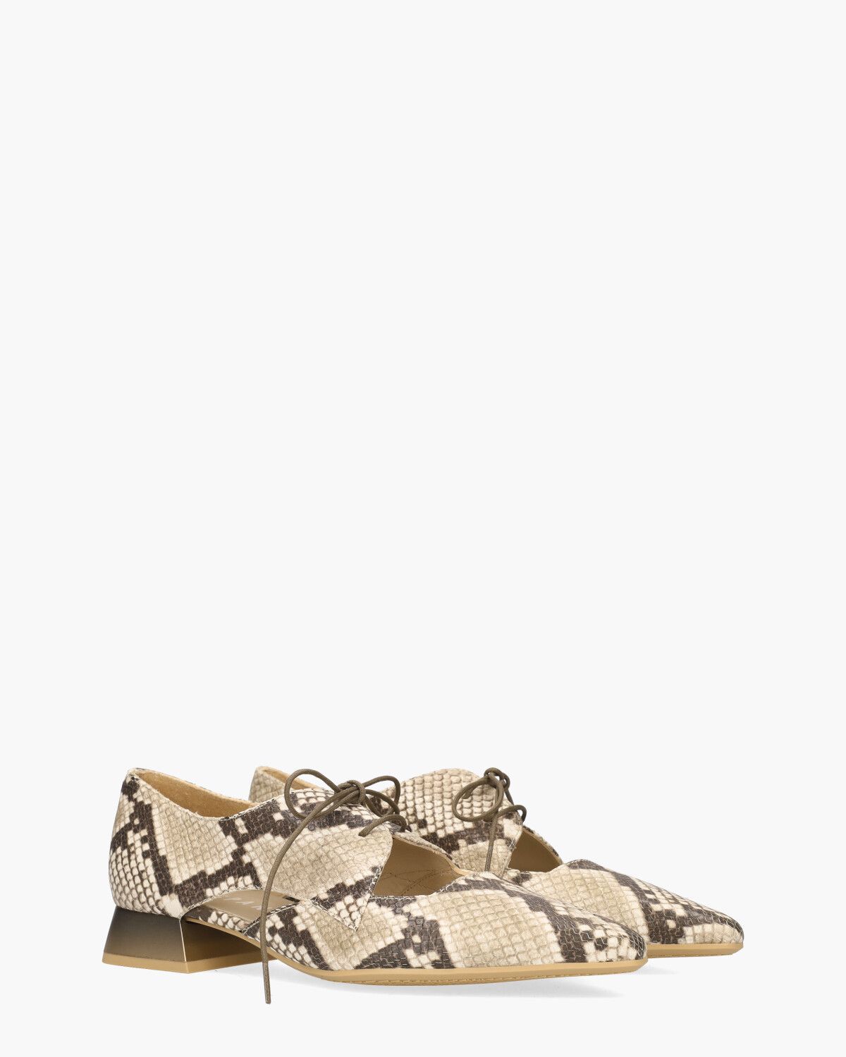 HV253858 Beige/Bruin Dames Veterschoenen