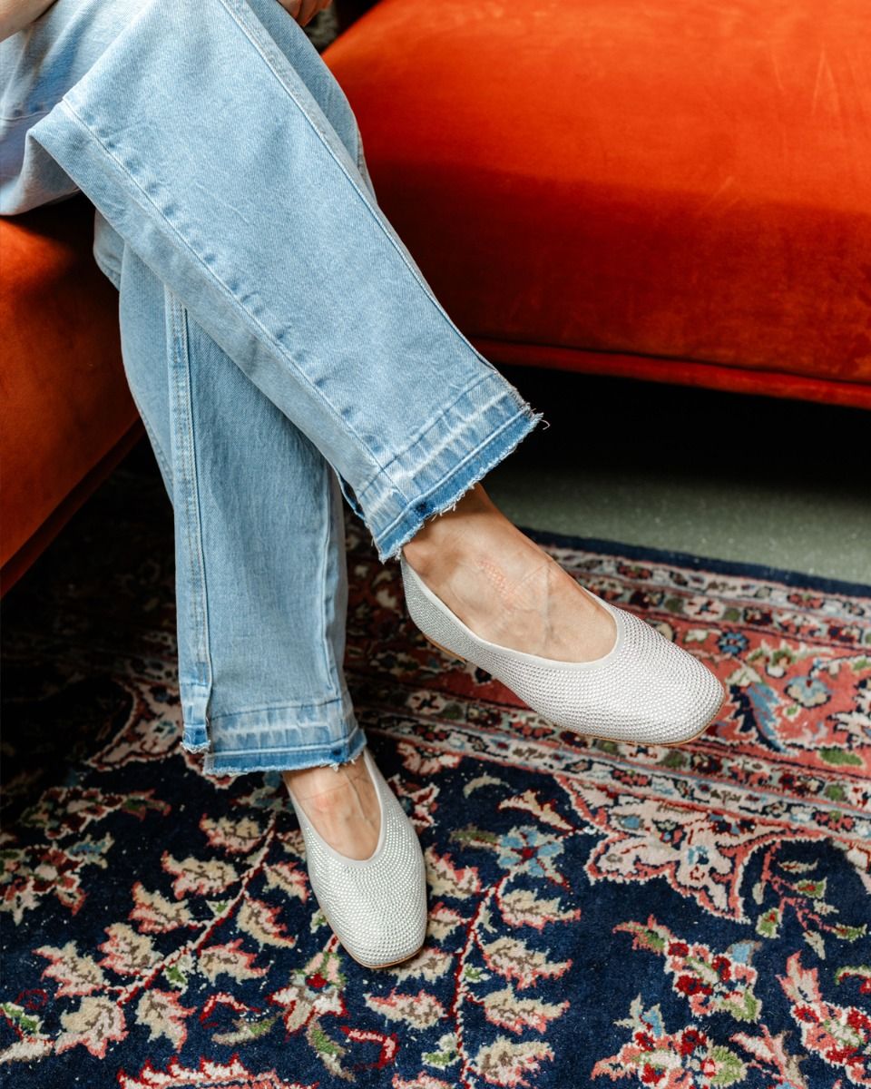 Agata Lichtgrijs/Zilver Damesballerina's