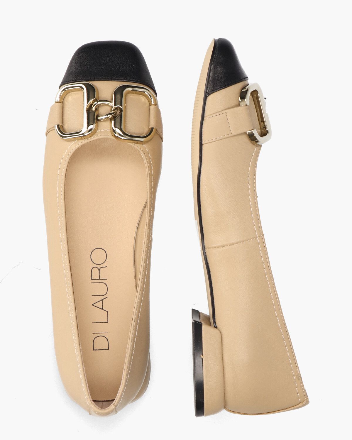 Winola Beige/Zwart Damesballerina's
