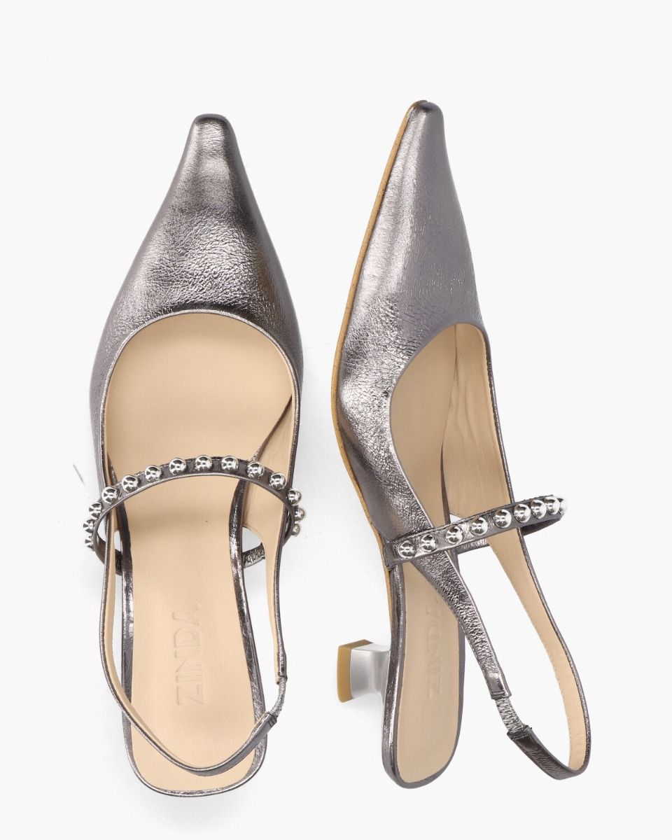 3039 Zilvergrijs Dames Slingbackpumps