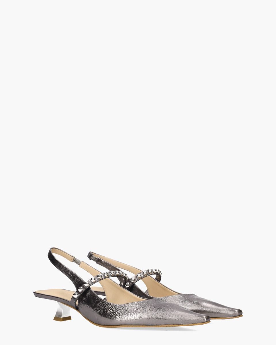 3039 Zilvergrijs Dames Slingbackpumps