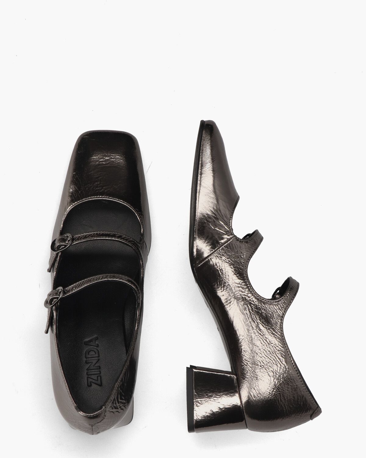 2896 Zilvergrijs Dames Gespschoenen