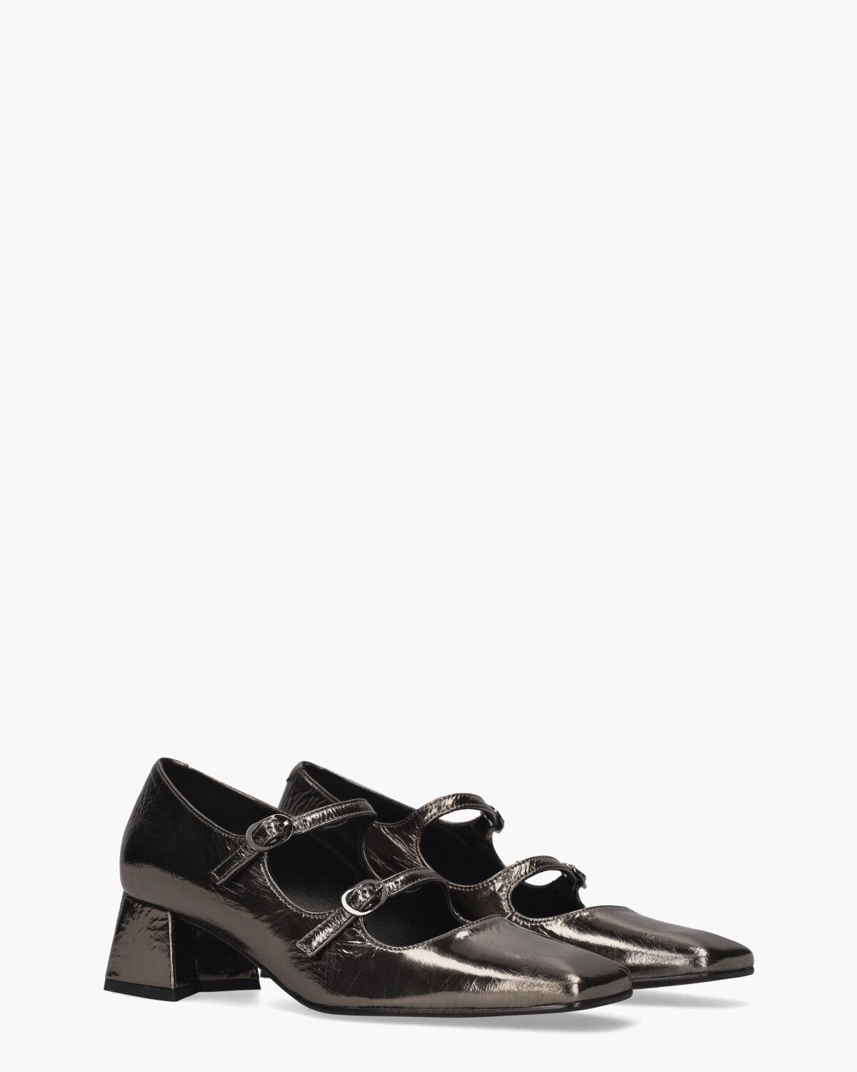 2896 Zilvergrijs Dames Gespschoenen