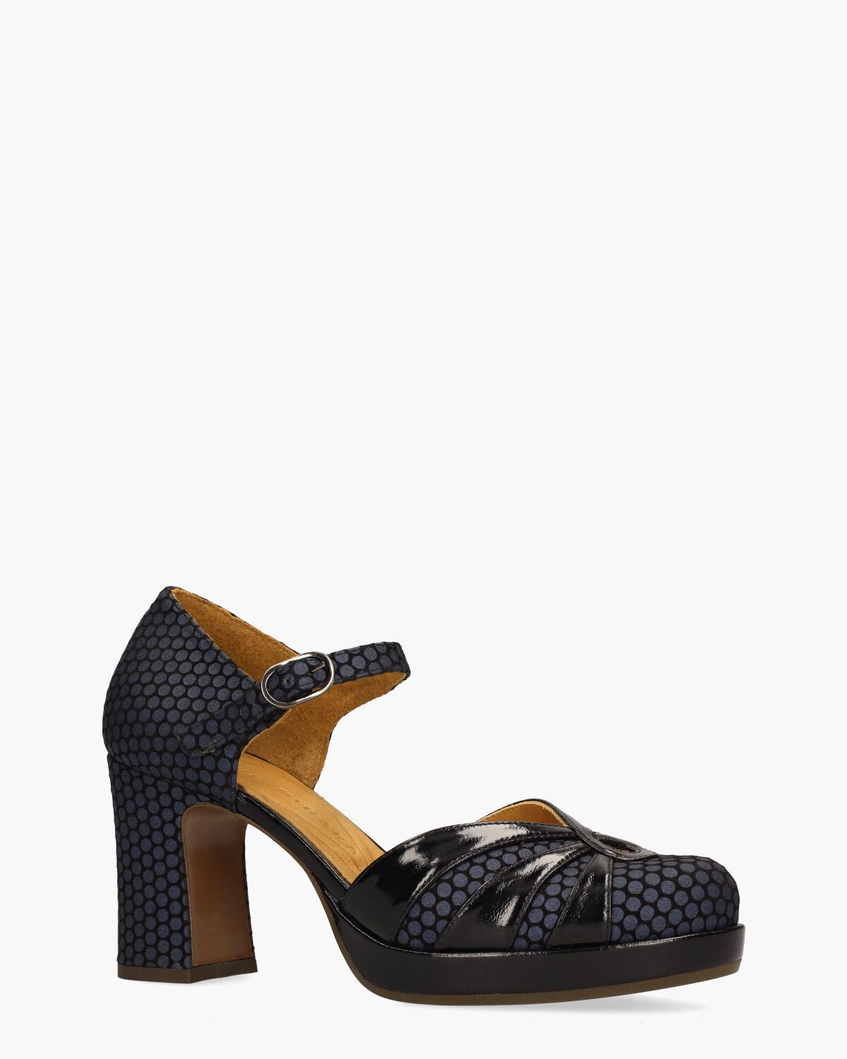 Devi Zwart/Blauw Damespumps