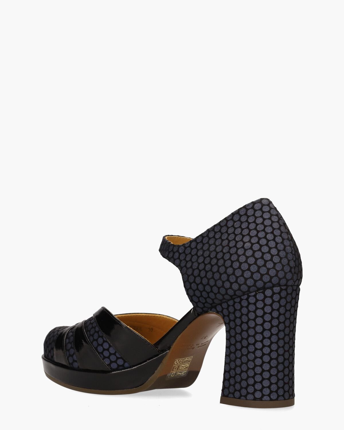 Devi Zwart/Blauw Damespumps