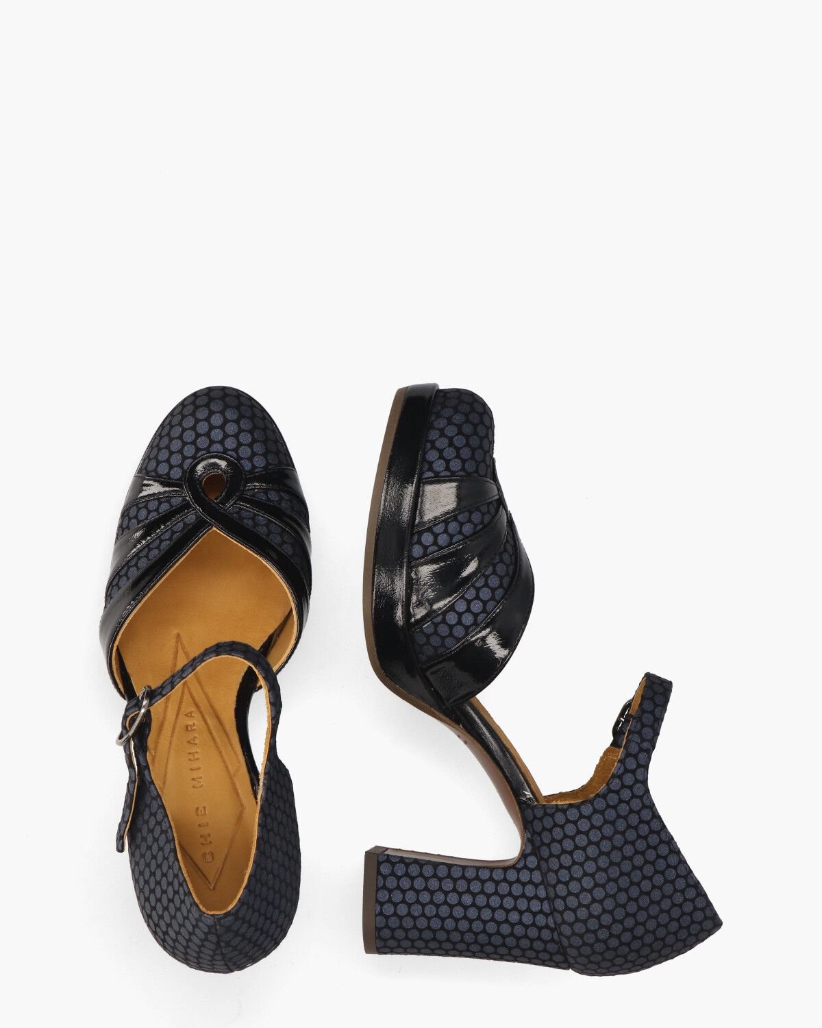 Devi Zwart/Blauw Damespumps