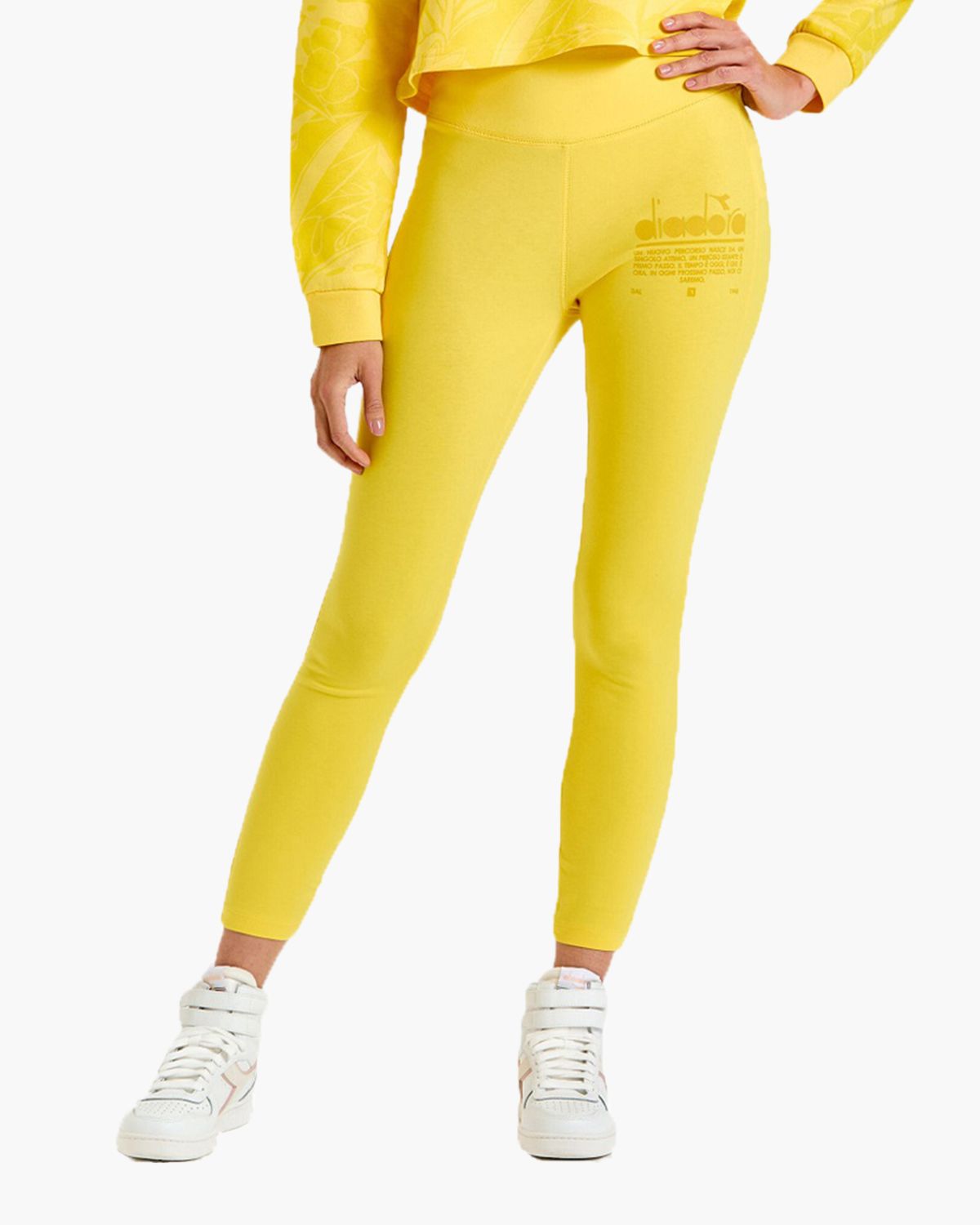 L. Leggings Manifesto Geel Damesleggings