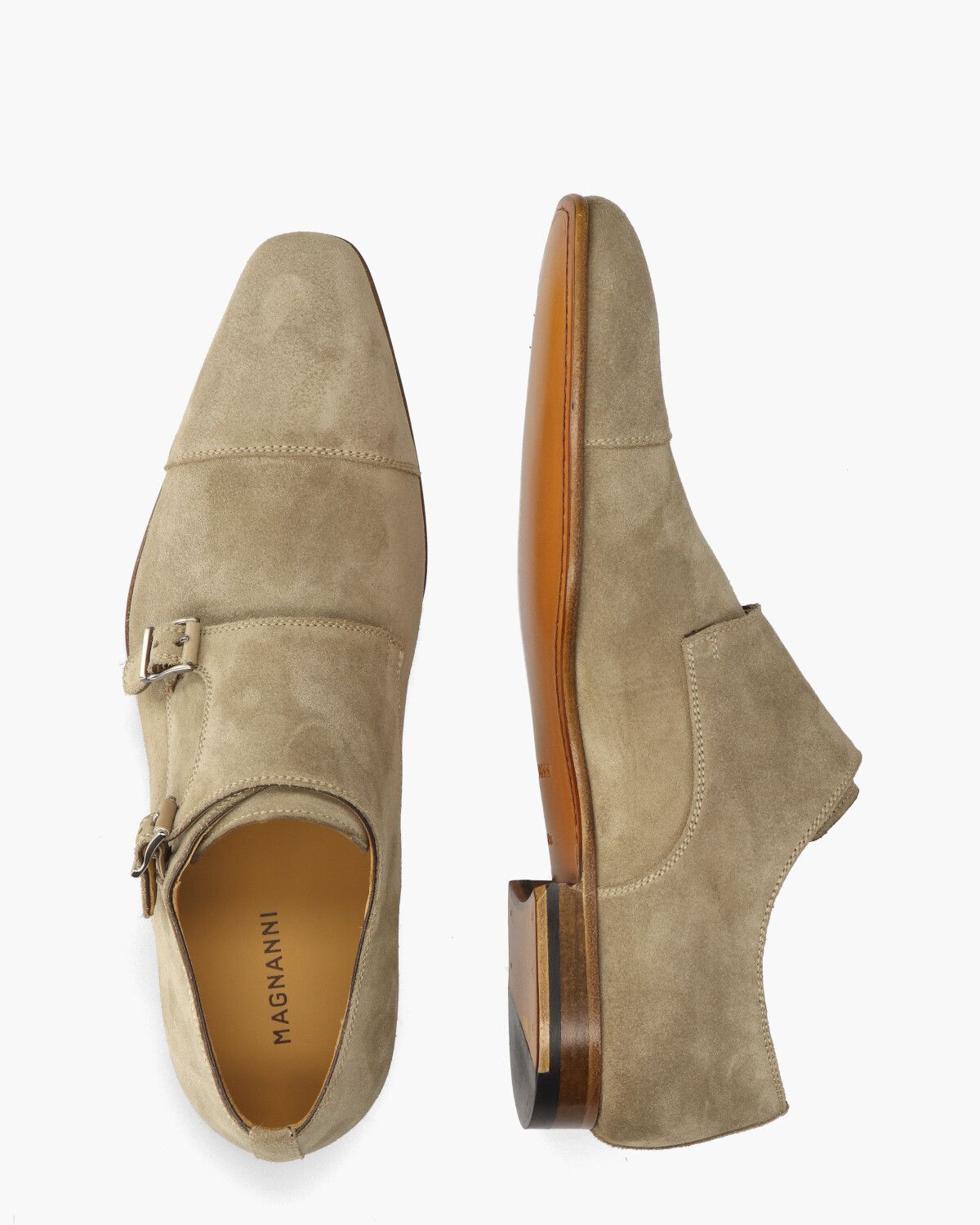 15330 Beige Heren Gespschoenen