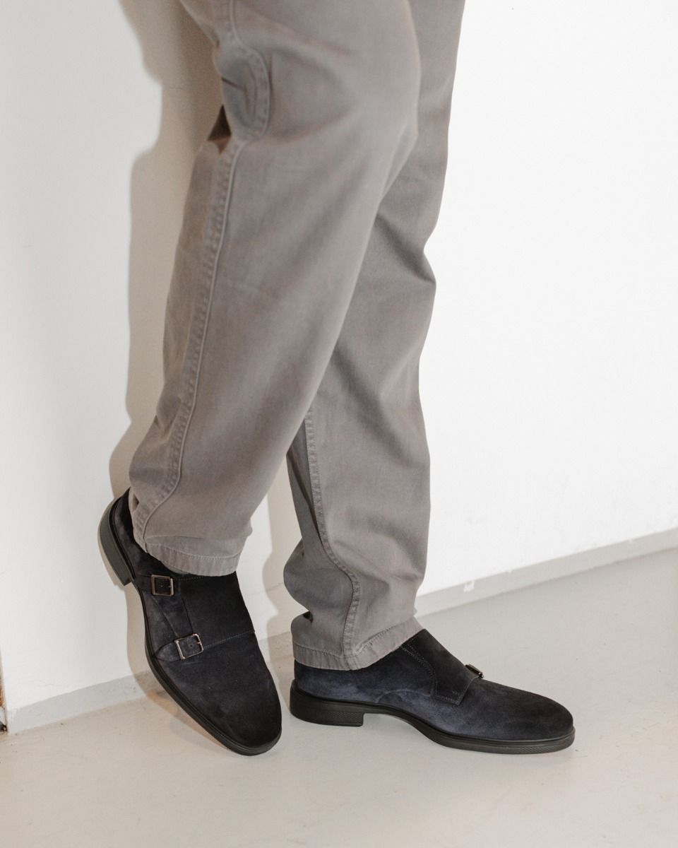 18949 Donkerblauw Heren Gespschoenen