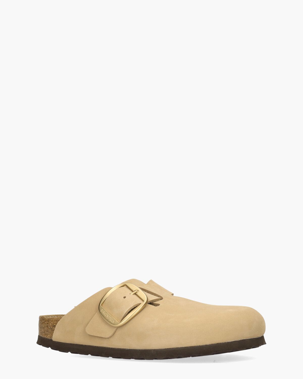 Boston Big Buckle Beige Damesslippers