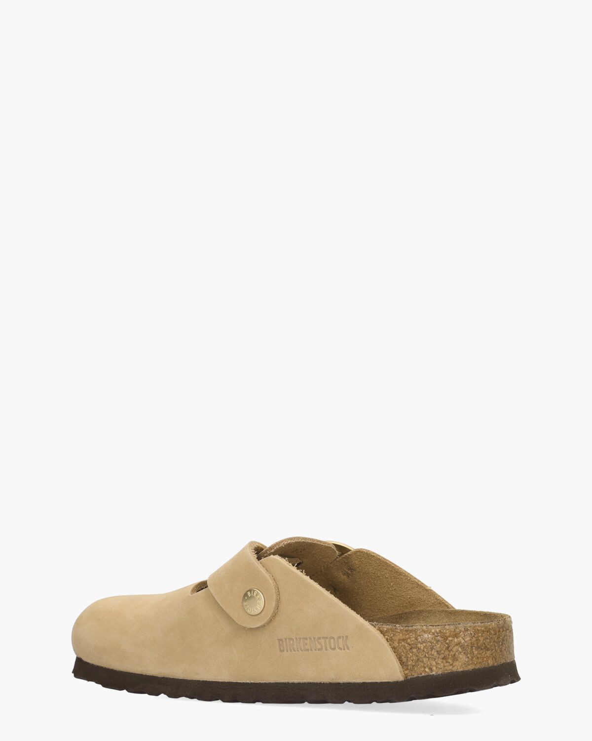 Boston Big Buckle Beige Damesslippers