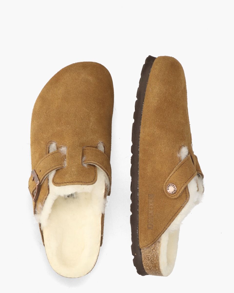 Boston Shearling Cognac Damesslippers