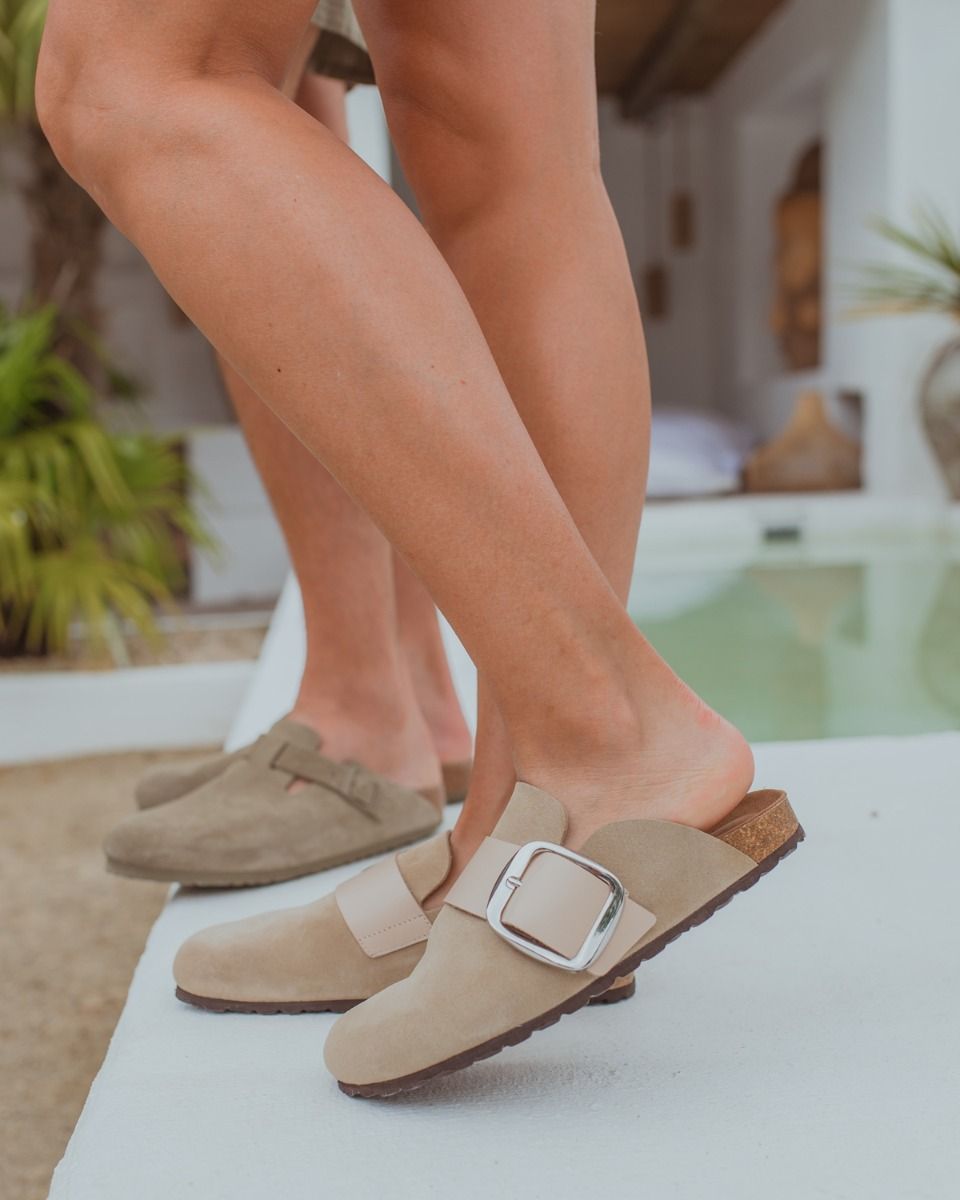 Timna Lichtbeige Damesslippers