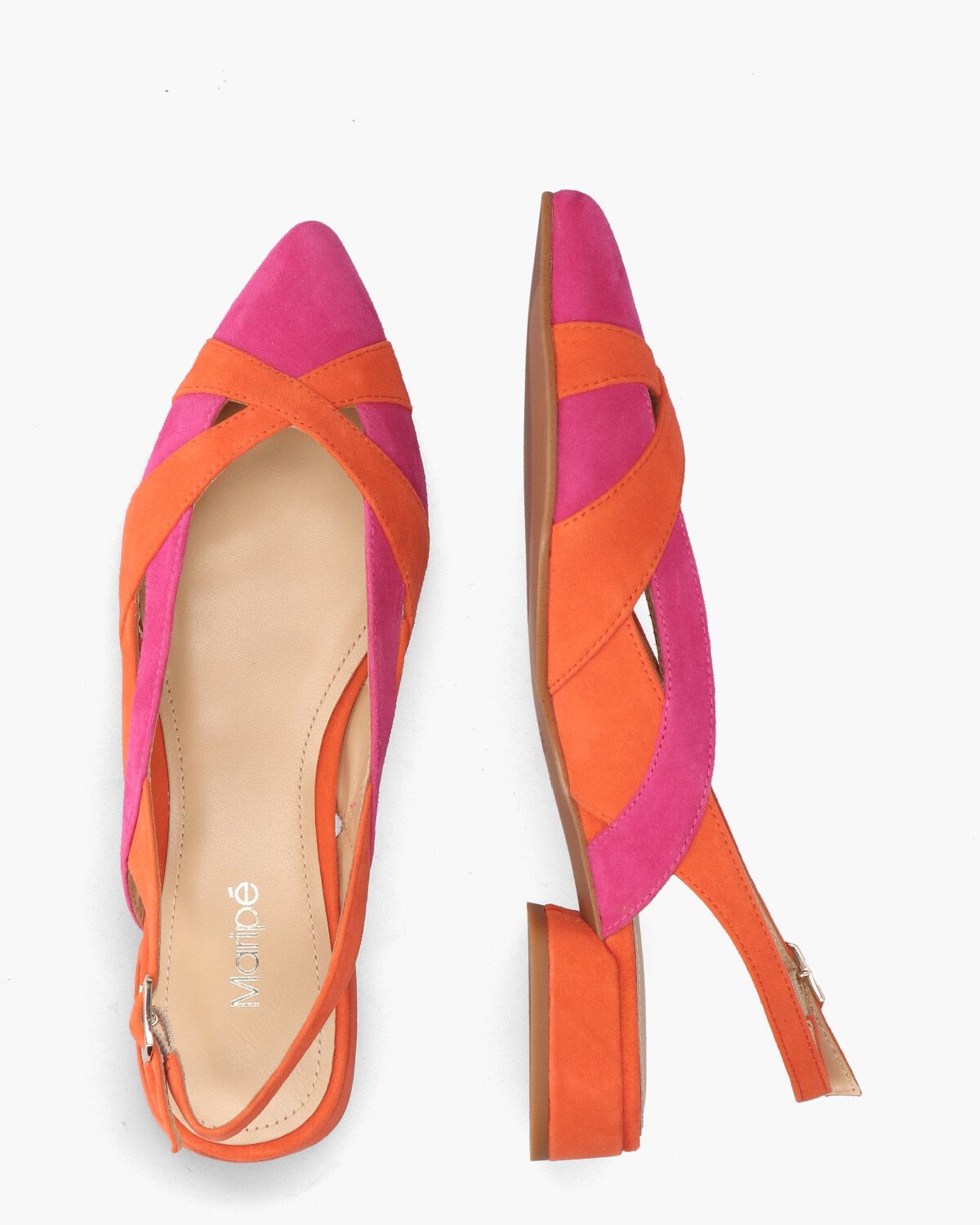 Anouk-Ma Oranje/Roze Dames Slingbackpumps